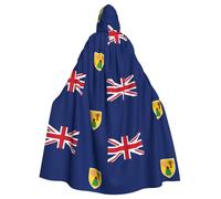 EdWal Mantello con cappuccio unisex per adulti con stampa bandiera delle Isole Turks e Caicos, mantello con cappuccio, per costumi cosplay di Halloween