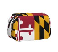 EdWal Maryland State Flag Print Pencil Case Canvas Pen Pencil Pouch Large Capacity Organizer Multifunzionale Pencil Bag
