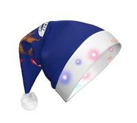 EdWal Michigan State Flag Print Led Christmas Beanie Light Up Cappelli di Natale, cappelli lavorati a maglia con luci LED, cappello invernale unisex di Babbo Natale