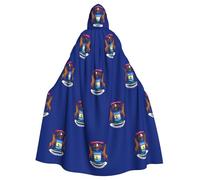 EdWal Michigan State Flag Print - Mantello con cappuccio, unisex, per adulti, per Halloween, cosplay