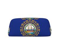 EdWal New Hampshire State Flag Print Pencil Case Large Pencil Pouch Stationery Pen Bag Office College School Makeup Bag, Argento, Taglia unica, Beauty case