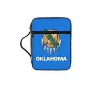 EdWal Oklahoma State Flag Print Bible Case Cosmetic Bag con manico robusto Wash Bag Tablet Sleeve Small Tool Bag per libri