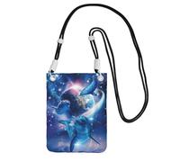 EdWal Olphins - Borsa a tracolla da donna, con stampa spaziale, mini portamonete per telefono, idea regalo per escursioni e viaggi, Nero , Taglia unica