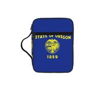 EdWal Oregon State Flag Print Bible Case Cosmetic Bag con manico robusto Wash Bag Tablet Sleeve Small Tool Bag per libri