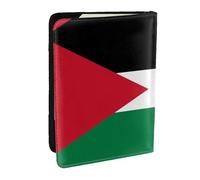 EdWal Palestine flag1 - Custodia per passaporto con porta carte di credito, in pelle, per donne e uomini, per la famiglia, da viaggio, Nero , Taglia unica