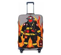 EdWal Pompiere Stampa Vigile del Fuoco Valigie Copertura Protettiva Bagagli Da Viaggio Copertura Bagagli Lavabile Anti-Graffio, Nero , M