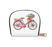 EdWal Porta carte di credito unisex con stampa a forma di bicicletta retrò rossa per uomini e donne, porta carte di credito, sottile biglietto da visita, bianco, Taglia unica