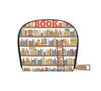 EdWal Porta carte di credito unisex con stampa a scala e scaffali divertenti per uomini e donne, porta carte di credito in pelle, sottile biglietto da visita, bianco, Taglia unica