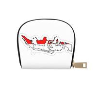 EdWal Porta carte di credito unisex con stampa della mappa della bandiera indonesiana, porta carte di credito per uomini e donne, porta carte di credito in pelle, sottile biglietto da visita, bianco,