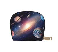 EdWal Porta carte di credito unisex con stampa dello spazio esterno, custodia per carte di credito per uomini e donne, porta carte di credito, sottile biglietto da visita, bianco, Taglia unica