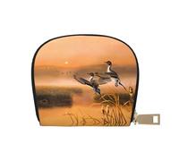 EdWal Porta carte di credito unisex con stampa di anatra con pittura ad olio per uomini e donne, porta carte di credito, biglietto da visita sottile, bianco, Taglia unica