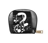 EdWal Porta carte di credito unisex con stampa di note musicali bianche e nere porta carte di credito per uomini e donne porta carte di credito, sottile biglietto da visita, bianco, Taglia unica