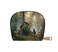 EdWal Porta carte di credito unisex con stampa di orsi neri, custodia per carte di credito per uomini e donne, porta carte di credito, sottile biglietto da visita, bianco, Taglia unica