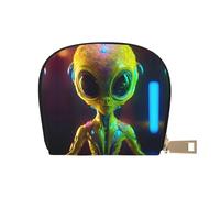 EdWal Porta carte di credito unisex con stampa di pianeti alieni, custodia per carte di credito per uomini e donne, porta carte di credito in pelle, biglietto da visita sottile, bianco, Taglia unica