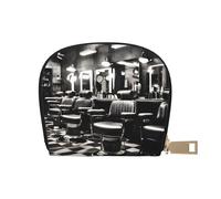 EdWal Porta carte di credito unisex con stampa in stile monocromatico barbiere per uomini e donne, porta carte di credito, sottile biglietto da visita, bianco, Taglia unica