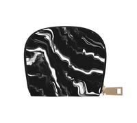 EdWal Porta carte di credito unisex con stampa marmorizzata nera bianca custodia per carte di credito per uomini e donne porta carte di credito, sottile biglietto da visita, bianco, Taglia unica