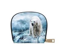 EdWal Porta carte di credito unisex con stampa orso polare bianco fresco animale custodia per carte di credito per uomini e donne porta carte di credito, sottile biglietto da visita, bianco, Taglia