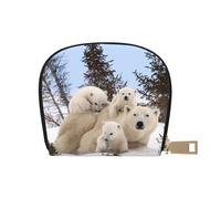 EdWal Porta carte di credito unisex con stampa orso polare porta carte di credito per uomini e donne, porta carte di credito sottile, bianco, Taglia unica