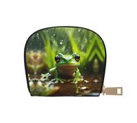 EdWal Porta carte di credito unisex con stampa rana e pioggia, porta carte di credito per uomini e donne, porta carte di credito, sottile biglietto da visita, bianco, Taglia unica