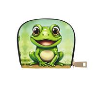EdWal Porta carte di credito unisex con stampa rana verde, porta carte di credito per uomini e donne, porta carte di credito, sottile biglietto da visita, bianco, Taglia unica