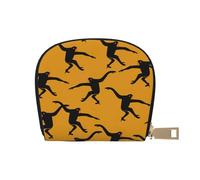 EdWal Porta carte di credito unisex con stampa scimmia Gibbon nera, porta carte di credito per uomini e donne, porta carte di credito, sottile biglietto da visita, bianco, Taglia unica