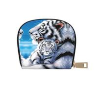 EdWal Porta carte di credito unisex con stampa tigre bianca, porta carte di credito per uomini e donne, porta carte di credito, biglietto da visita sottile, bianco, Taglia unica