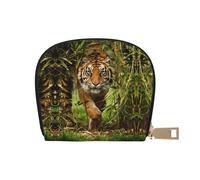 EdWal Porta carte di credito unisex con stampa tigre nella giungla, porta carte di credito per uomini e donne, porta carte di credito, sottile biglietto da visita, bianco, Taglia unica
