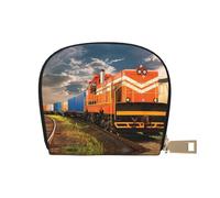 EdWal Porta carte di credito unisex con stampa treno merci, porta carte di credito per uomini e donne, porta carte di credito, sottile biglietto da visita, bianco, Taglia unica