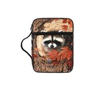 EdWal Raccoon in The Fall Tree Hole Print Bible Case Borsa cosmetica con manico robusto Borsa per il lavaggio Borsa per tablet Piccola borsa per attrezzi per libri
