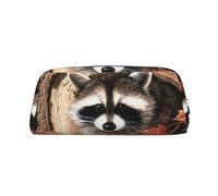 EdWal Raccoon in The Fall Tree Hole Print Pencil Case Large Pencil Pouch Stationery Pen Bag Office College School Makeup Bag, Argento, Taglia unica, Beauty case