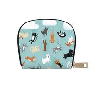 EdWal Raining Cats & Dogs - Porta carte di credito unisex con stampa di gatti e cani, porta carte di credito per uomini e donne, biglietto da visita sottile, bianco, Taglia unica