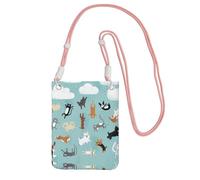 EdWal Raining Cats & Dogs Print Crossbody Bag per donne, mini borse per telefono, carino portafoglio per telefono, per escursioni e viaggi regalo, rosa, Taglia unica