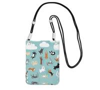 EdWal Raining Cats & Dogs Print Crossbody Bag per donne, mini borse per telefono, carino portafoglio per telefono, per escursioni e viaggi regalo, Nero , Taglia unica
