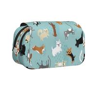 EdWal Raining Cats & Dogs stampa matita caso tela penna matita sacchetto grande capacità organizzatore multifunzionale matita bag