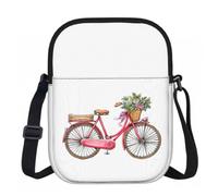 Edwal Retro Red Bicycle Print Piccola Borsa A Tracolla Per Le Donne Impermeabile Del Telefono Borsa Con Cinghia Regolabile Per Il Lavoro Di Viaggio