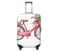 EdWal Retro rosso bicicletta stampa valigia copertura protezione viaggio bagagli copertura valigia lavabile bagagli copre antigraffio, Nero , M
