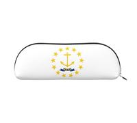 EdWal Rhode Island - Astuccio per il trucco con stampa di bandiera dello stato del Rhode Island Astuccio per matite elegante per le donne, astuccio per cosmetici da viaggio, Argento, One size, Beauty