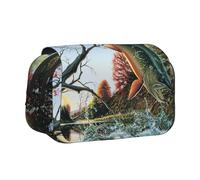 EdWal Safflower Flying Fish Print Pencil Case Canvas Pen Pencil Pouch Large Capacity Organizer Multifunzionale Pencil Bag