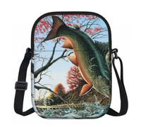 Edwal Safflower Flying Fish Stampa Piccola Borsa A Tracolla Per Le Donne Impermeabile Borsa Del Telefono Con Cinghia Regolabile Per Il Lavoro Di Viaggio