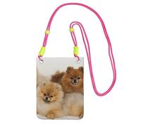 EdWal Simpatica borsa a tracolla con stampa Pomerania per donne, mini borse per telefono, grazioso portafoglio per telefono, regalo per escursioni e viaggi, Fucsia, Taglia unica