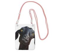 EdWal Simpatica borsa a tracolla nera con stampa animale di capra per donne, mini borse per telefono, grazioso portafoglio per telefono, regalo per escursioni e viaggi, rosa, Taglia unica