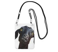EdWal Simpatica borsa a tracolla nera con stampa animale di capra per donne, mini borse per telefono, grazioso portafoglio per telefono, regalo per escursioni e viaggi, Nero , Taglia unica