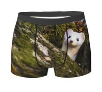 EdWal Simpatica donnola stampa morbida biancheria intima da uomo boxer slip comoda biancheria intima boxer slip per uomo 1 confezione, Nero , L