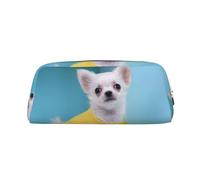EdWal Simpatico astuccio con stampa di chihuahua 1 astuccio grande astuccio per cancelleria portapenne per ufficio università scuola trucco borsa, Argento, One Size, Beauty case
