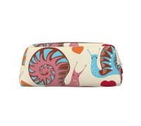 EdWal Simpatico astuccio con stampa lumaca, grande, astuccio per cancelleria, astuccio per penne da ufficio, università, scuola, trucco, Oro, One Size, Beauty case