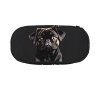 EdWal Simpatico carlino nero - scala standard 2_00x stampa grande capacità astuccio matita astuccio grande astuccio cancelleria penna borsa ufficio college scuola, Nero , Taglia unica, Organizer per