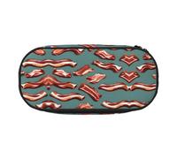 EdWal Streaky Bacon Pattern Stampa Grande Capacità Matita Astuccio Grande Astuccio Cancelleria Penna Borsa Ufficio College Scuola, Nero , Taglia unica, Organizer per borse