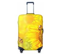 EdWal Sunflower Butterfly Sunny Print Valigie Copertura Protettiva Bagagli Da Viaggio Copertura Bagagli Lavabile Copertura Anti-Graffio, Nero , M