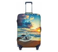EdWal Sunset Beach Stampa Valigie Copertura Protettiva Bagagli Da Viaggio Copertura Bagagli Lavabile Anti-Graffio, Nero , XL