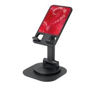 EdWal Supporto per telefono pieghevole regolabile con stampa di cuore e fiore per San Valentino, supporto per telefono cellulare girevole a 360 gradi per scrivania, essenziale da viaggio